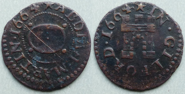 Guildford, Abdiah Martin 1664 farthing